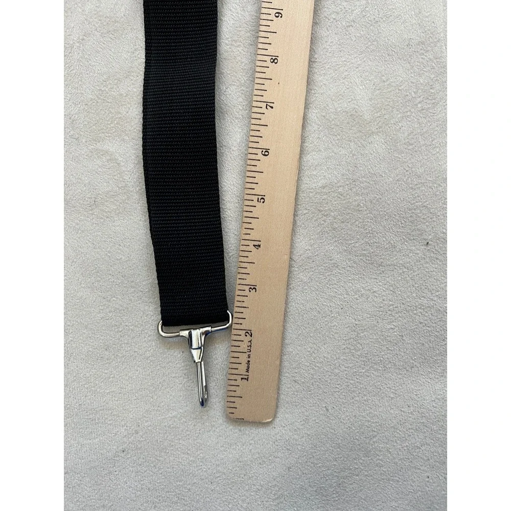 Adjustable Black Nylon Replacement Shoulder Strap with Metal Swivel Snap Hooks